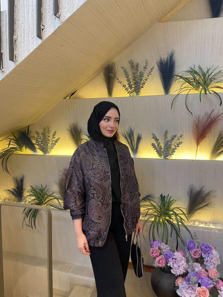 Etnik desen bomber ceket