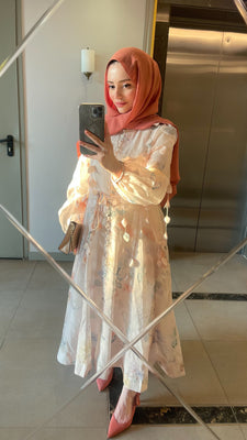 İTHAL PINK FLOWER ELBİSE