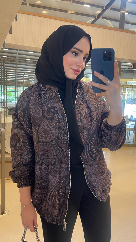 Etnik desen bomber ceket