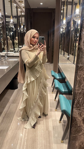 İthal Diana krem elbise