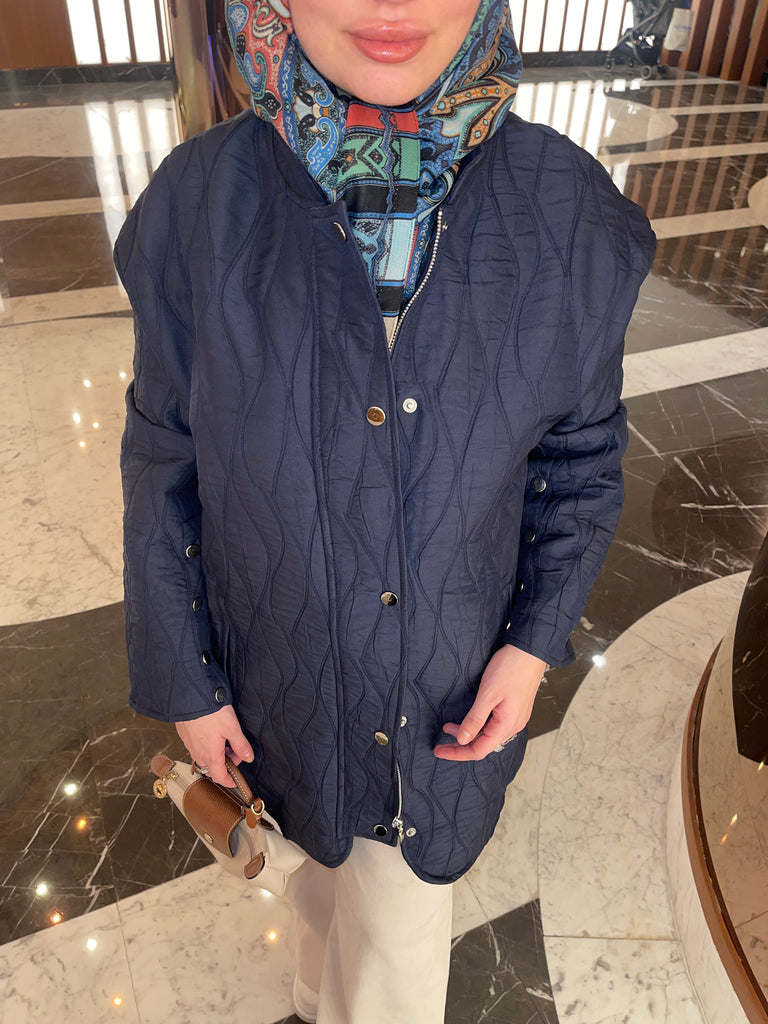 Kapitone lacivert mont