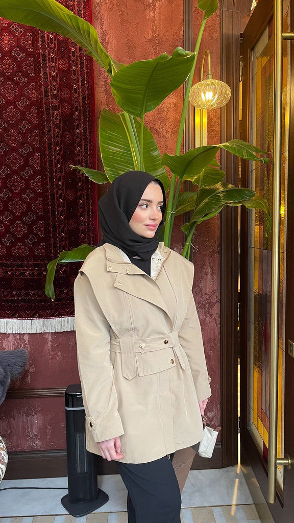 Tasarım Bej Trençkot