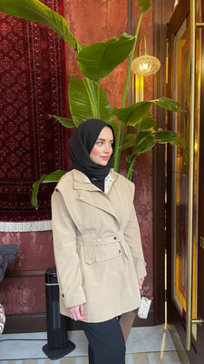 Tasarım Bej Trençkot